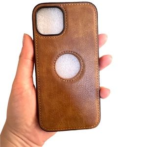BRAND NEW! Men’s Brown Faux Leather iPhone Case - 14Pro - 14promax - 13 - 14
